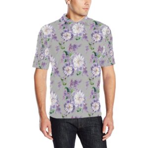 Lilac Pattern Print Design Li07 Men Polo Shirt