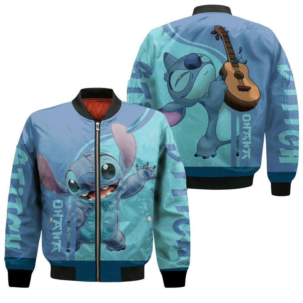 Lilo And Stitch Film Ohana For Fan 3D Bomber Jacket Lilo And Stitch Film Ohana For Fan 3D Bomber Jacket