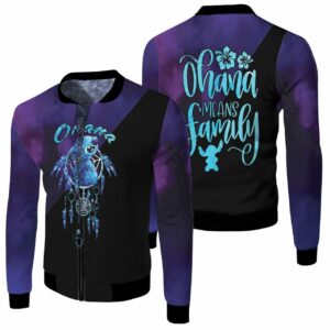 Lilo And Stitch Ohana Means Family Dreamcatcher Galaxy Style 3D T Shirt Hoodie Sweater Jersey Bomber Jacket Model 3369 Bomber Jacket