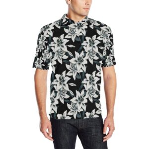 Lily Pattern Print Design 03 Men Polo Shirt