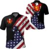 Lincoln USA Polo Shirt - Special Grunge Flag - American Family Crest A7