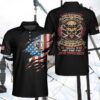 Lineman Skull American Flag My Craft Allows Me To Bring Polo Shirt