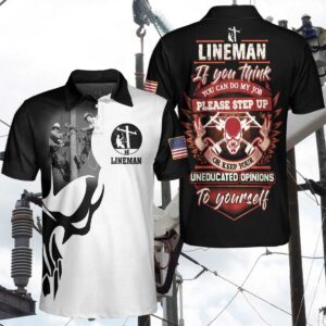 Lineman Skull If You Think You Can Do My Job Polo Shirt