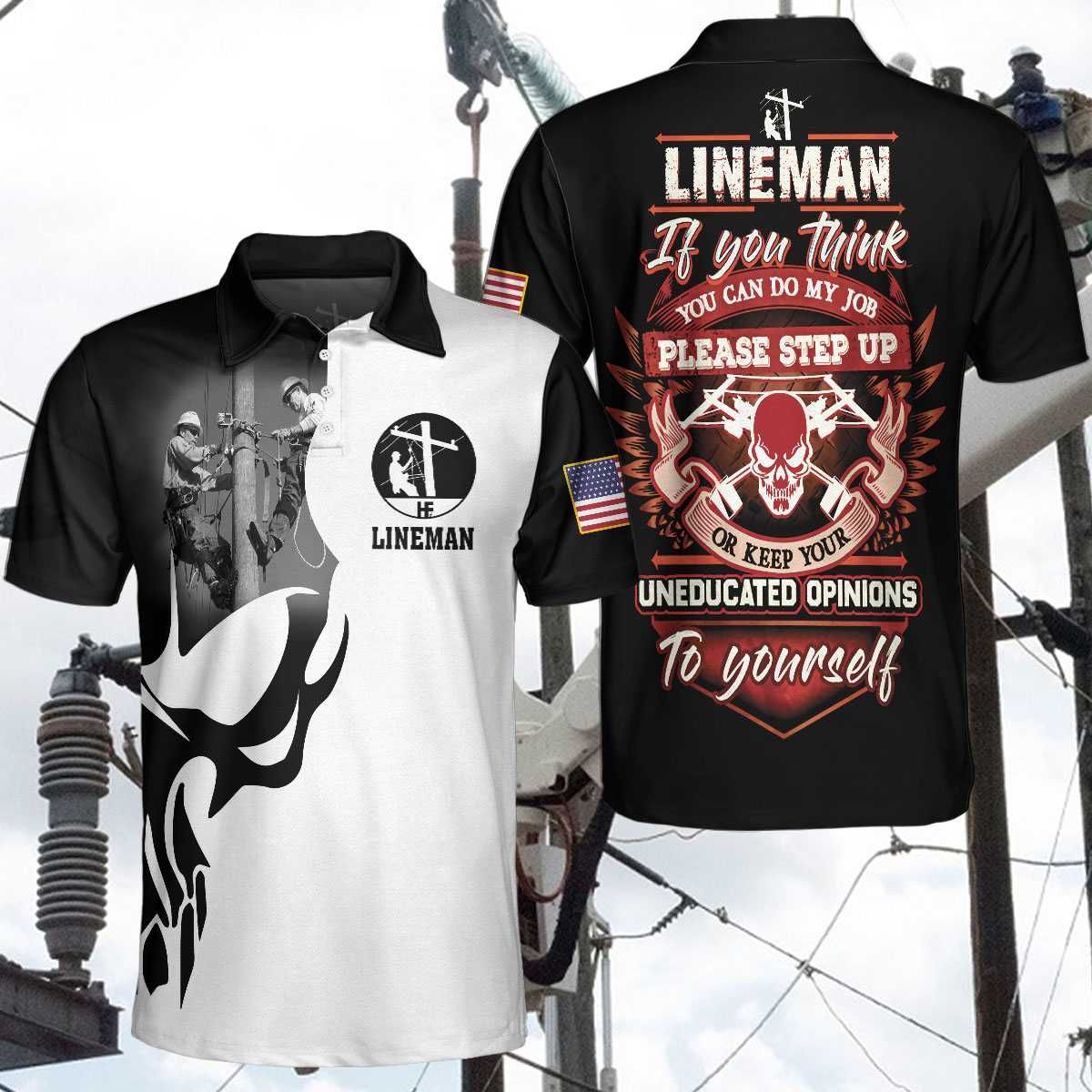 Lineman Skull If You Think You Can Do My Job Polo Shirt Lineman Skull If You Think You Can Do My Job Polo Shirt
