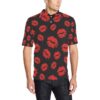 Lip Red Pattern Print Design 02 Men Polo Shirt