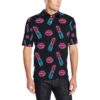 Lipstick Color Neon Pattern Print Design 03 Men Polo Shirt