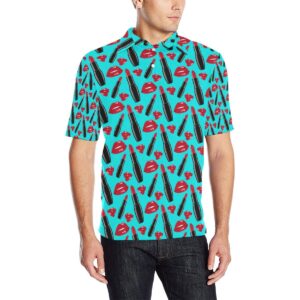 Lipstick Pattern Print Design Lt02 Men Polo Shirt