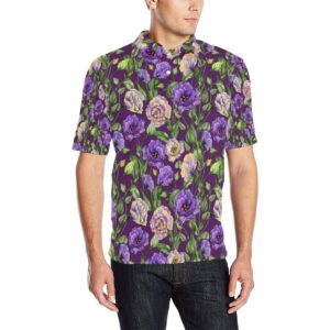 Lisianthus Pattern Print Design Lt03 Men Polo Shirt