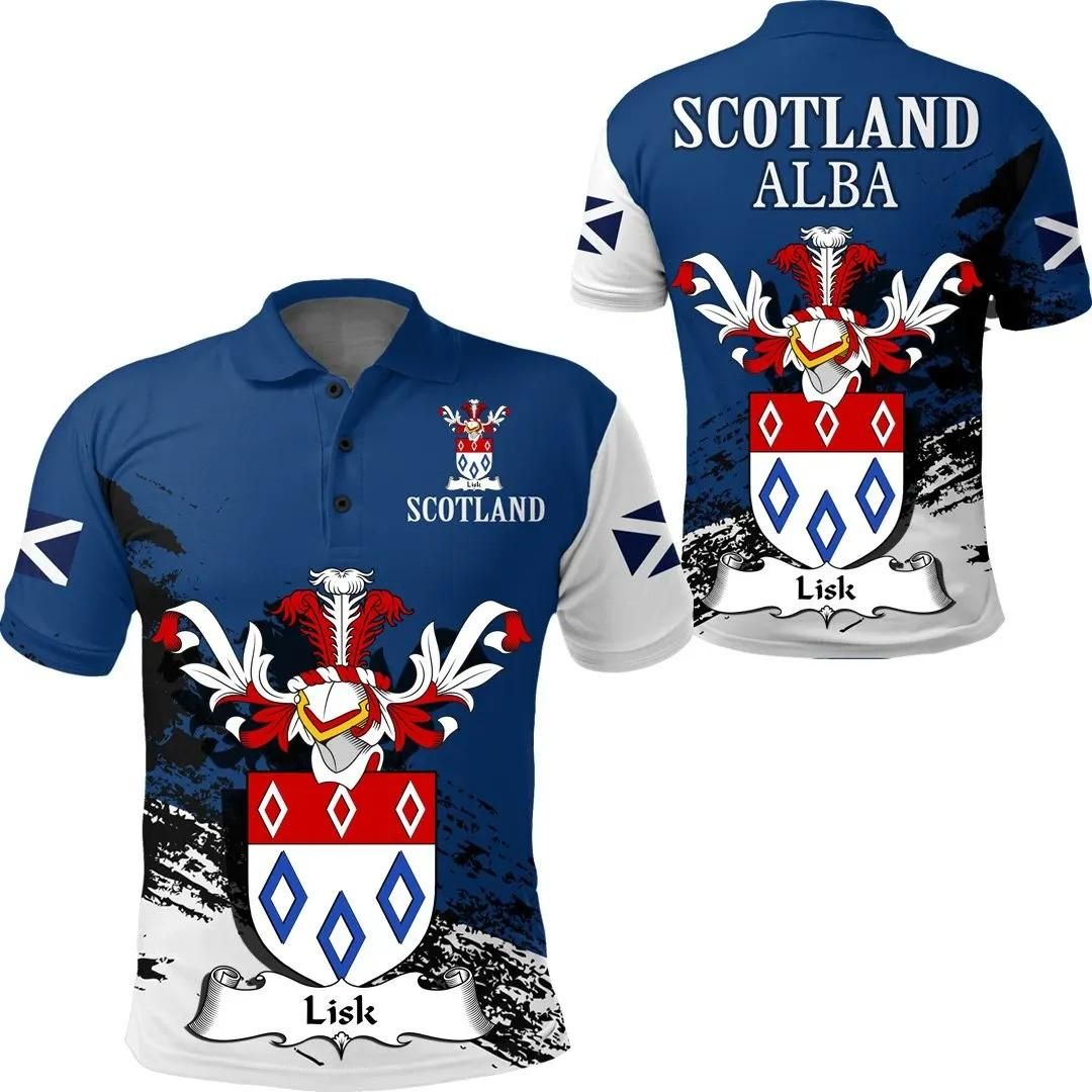 Lisk Scottish Family Crest Scotland Special Polo Shirt - Golf Shirt A7 Lisk Scottish Family Crest Scotland Special Polo Shirt - Golf Shirt A7