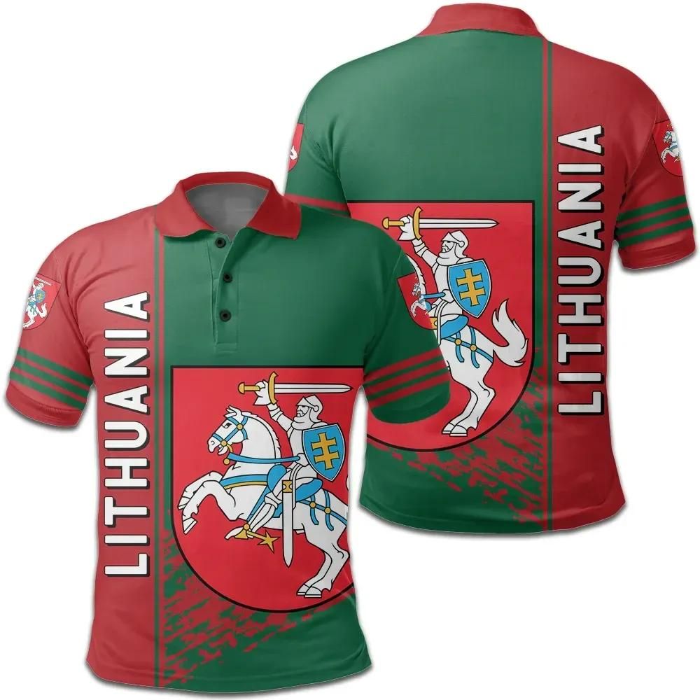 Lithuania Coat Of Arms Polo Shirt Quarter Style J7 Lithuania Coat Of Arms Polo Shirt Quarter Style J7
