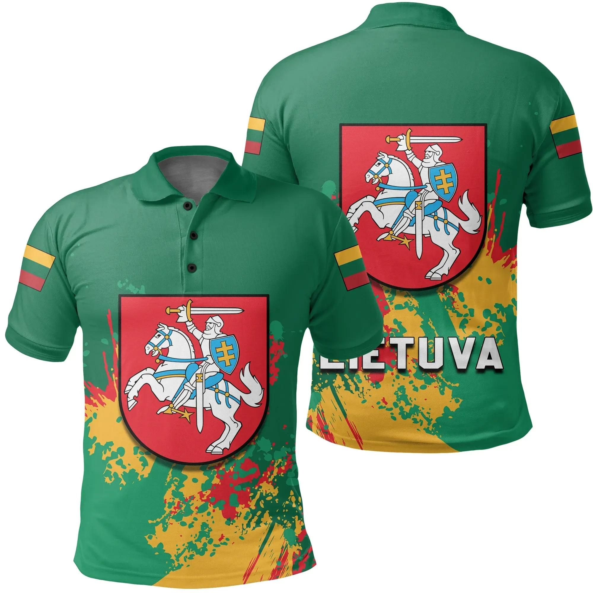 Lithuania Coat Of Arms Polo Shirt Spaint Style J8W Lithuania Coat Of Arms Polo Shirt Spaint Style J8W