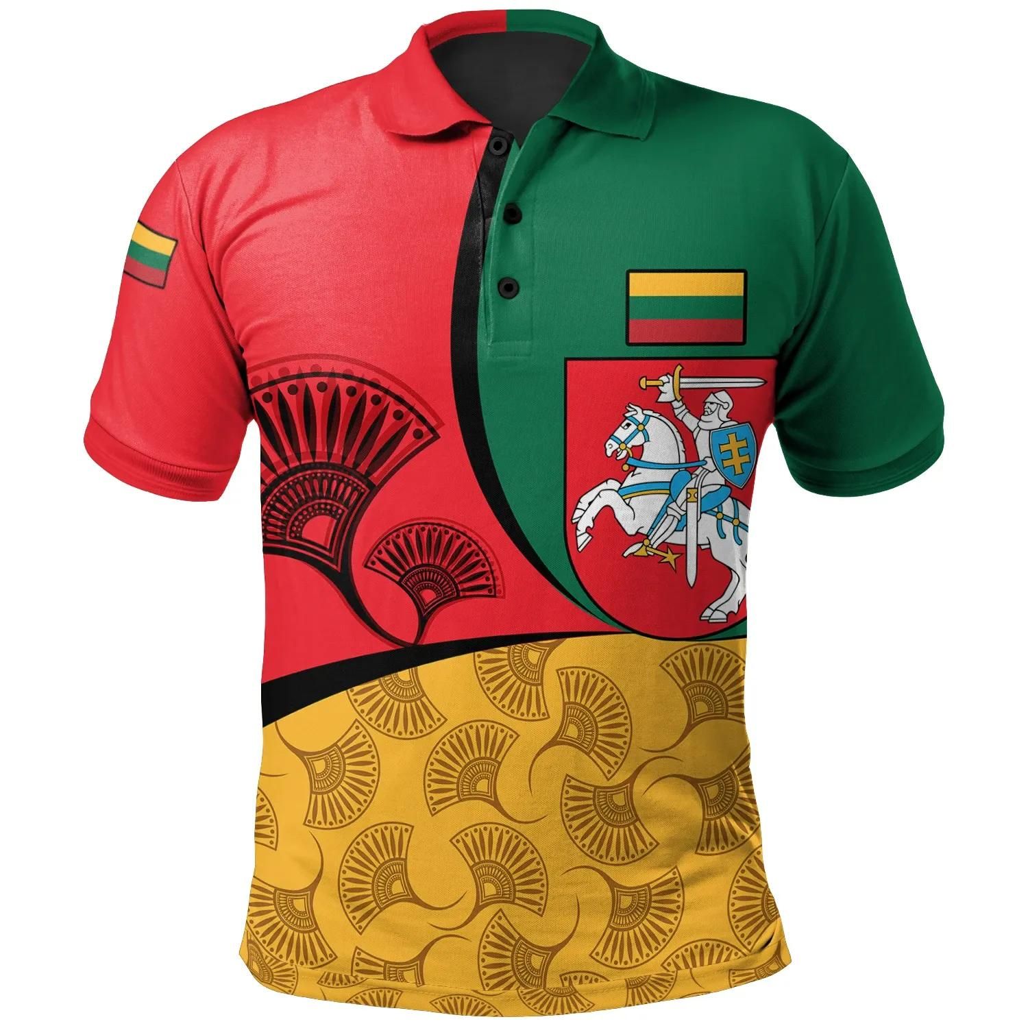 Lithuania Polo Shirt - Flag of Lithuania - BN24 Lithuania Polo Shirt - Flag of Lithuania - BN24