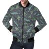 Lizard Leaf Pattern Print Mens Bomber Jacket
