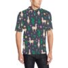 Llama Cactus Pattern Print Design 012 Men Polo Shirt