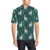 Llama Cactus Pattern Print Design 013 Men Polo Shirt