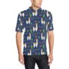 Llama Cactus Pattern Print Design 05 Men Polo Shirt