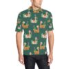 Llama Cactus Pattern Print Design 07 Men Polo Shirt