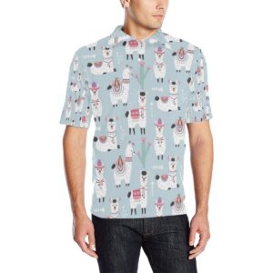 Llama Pattern Print Design 04 Men Polo Shirt