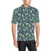 Llama With Cactus Design Print Men Polo Shirt