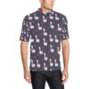 Llama With Candy Cane Themed Print Men Polo Shirt