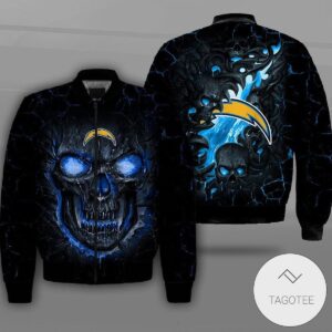 Los Angeles Chargers Lava Skull Full Print Bomber Jacket