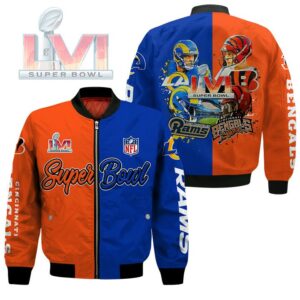 Los Angeles Rams Cincinnati Bengals Lvi Super Bowl 2022 Bomber Jacket 2