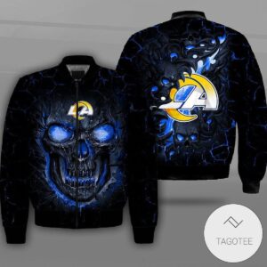Los Angeles Rams Lava Skull Full Print Bomber Jacket