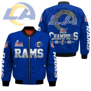 Los Angeles Rams Lvi Super Bowl Champions 2022 Bomber Jacket