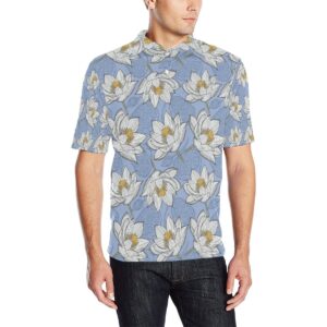 Lotus Pattern Print Design 04 Men Polo Shirt