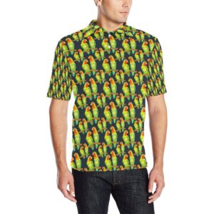 Lovebird Pattern Print Design 01 Men Polo Shirt