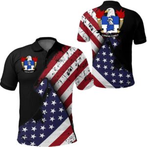 Lukens USA Polo Shirt - Special Grunge Flag - American Family Crest A7