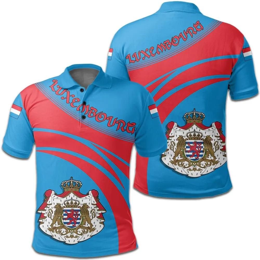 Luxembourg Coat Of Arms Polo Shirt Cricket Style J5W Luxembourg Coat Of Arms Polo Shirt Cricket Style J5W