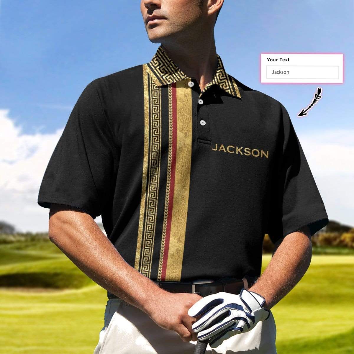 Luxury Baroque Pattern Golf Polo Shirt Luxury Baroque Pattern Golf Polo Shirt