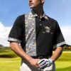 Luxury Golden Skull Golf Polo Shirt