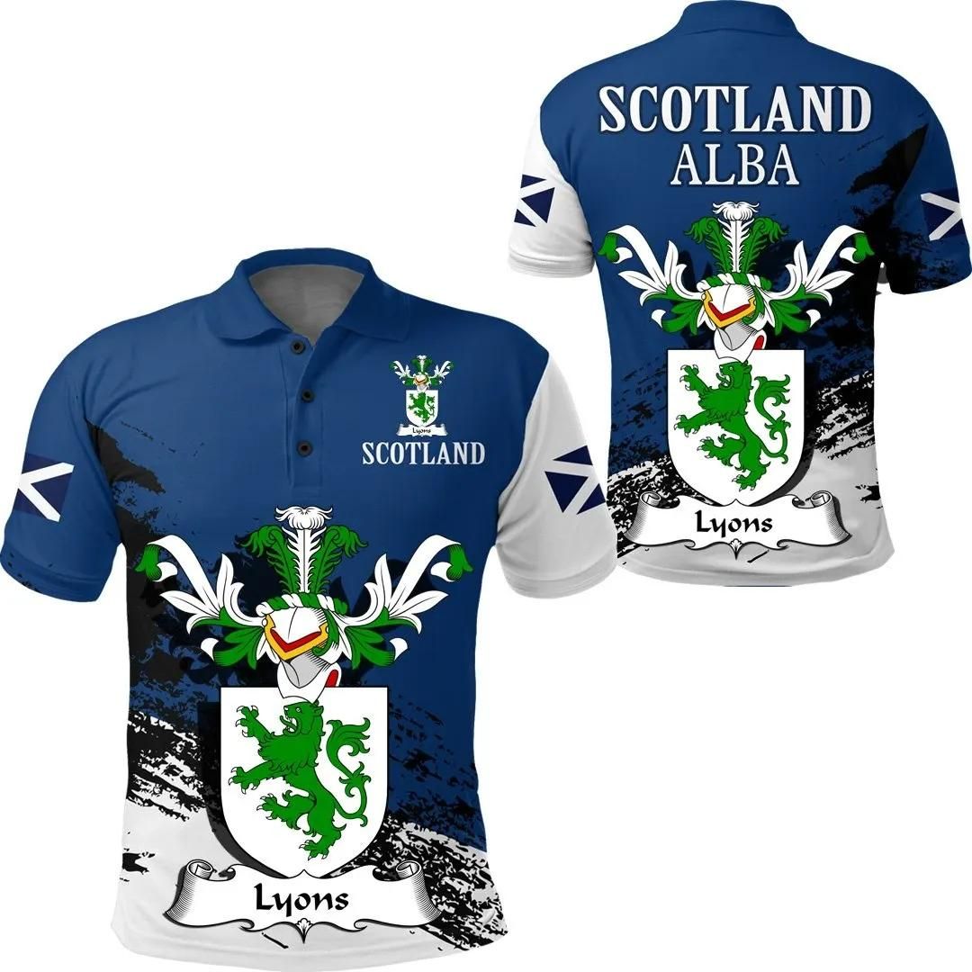 Lyons Scottish Family Crest Scotland Special Polo Shirt - Golf Shirt A7 Lyons Scottish Family Crest Scotland Special Polo Shirt - Golf Shirt A7