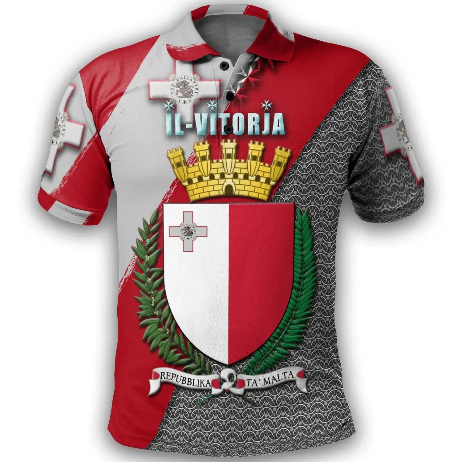 MALTA IL-VITORJA Polo Shirt - Malta Coat Of Arm - BN21 MALTA IL-VITORJA Polo Shirt - Malta Coat Of Arm - BN21