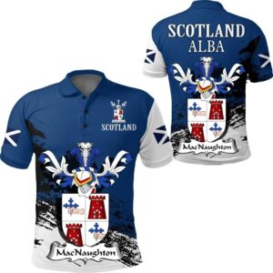 MacNaughton or MacNaughten Scottish Family Crest Scotland Special Polo Shirt - Golf Shirt A7