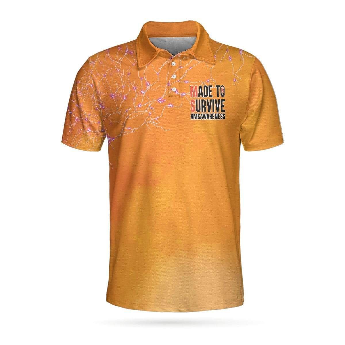 Made To Survive Ms Awareness Multiple Sclerosis Polo Shirt #H Made To Survive Ms Awareness Multiple Sclerosis Polo Shirt #H
