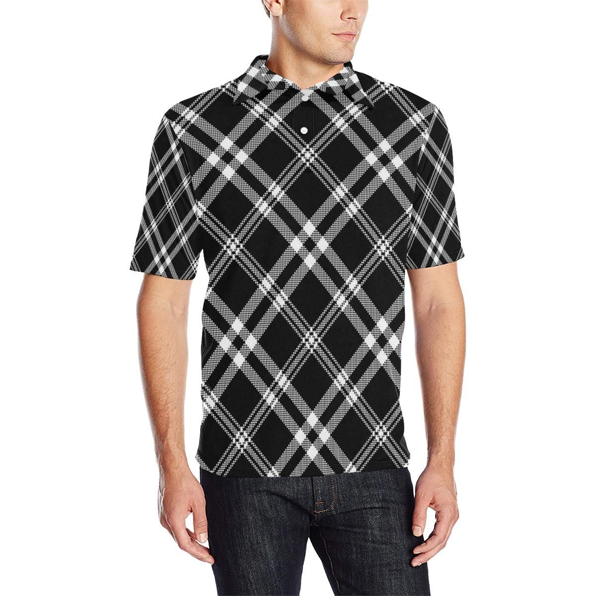 Madras Pattern Print Design 03 Men Polo Shirt Madras Pattern Print Design 03 Men Polo Shirt