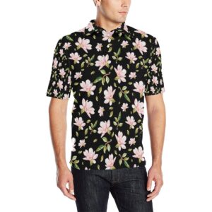 Magnolia Pattern Print Design Mag01 Men Polo Shirt