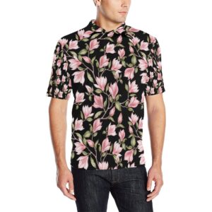 Magnolia Pattern Print Design Mag03 Men Polo Shirt