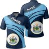 Maine Coat Of Arms Polo Shirt Cricket Style J5W