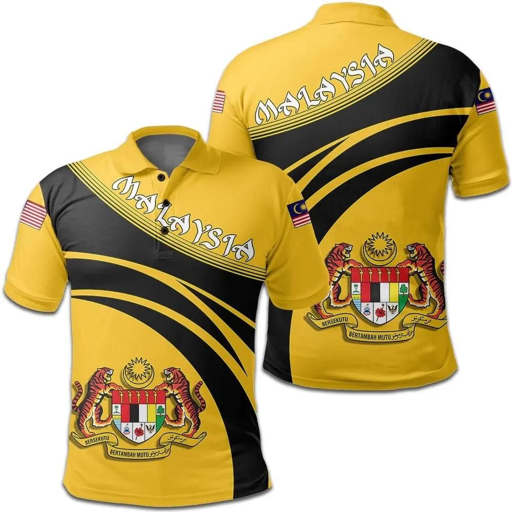Malaysia Coat Of Arms Polo Shirt Cricket Style J5W Malaysia Coat Of Arms Polo Shirt Cricket Style J5W