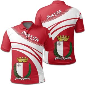 Malta Coat Of Arms Polo Shirt Cricket Style J5W