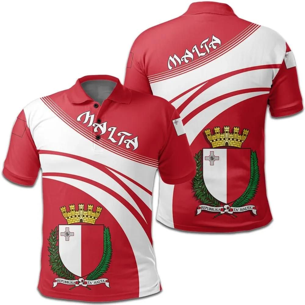 Malta Coat Of Arms Polo Shirt Cricket Style J5W Malta Coat Of Arms Polo Shirt Cricket Style J5W