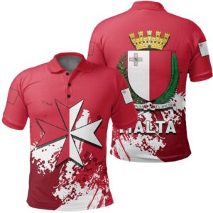 Malta Coat Of Arms Polo Shirt Spaint Style J8W