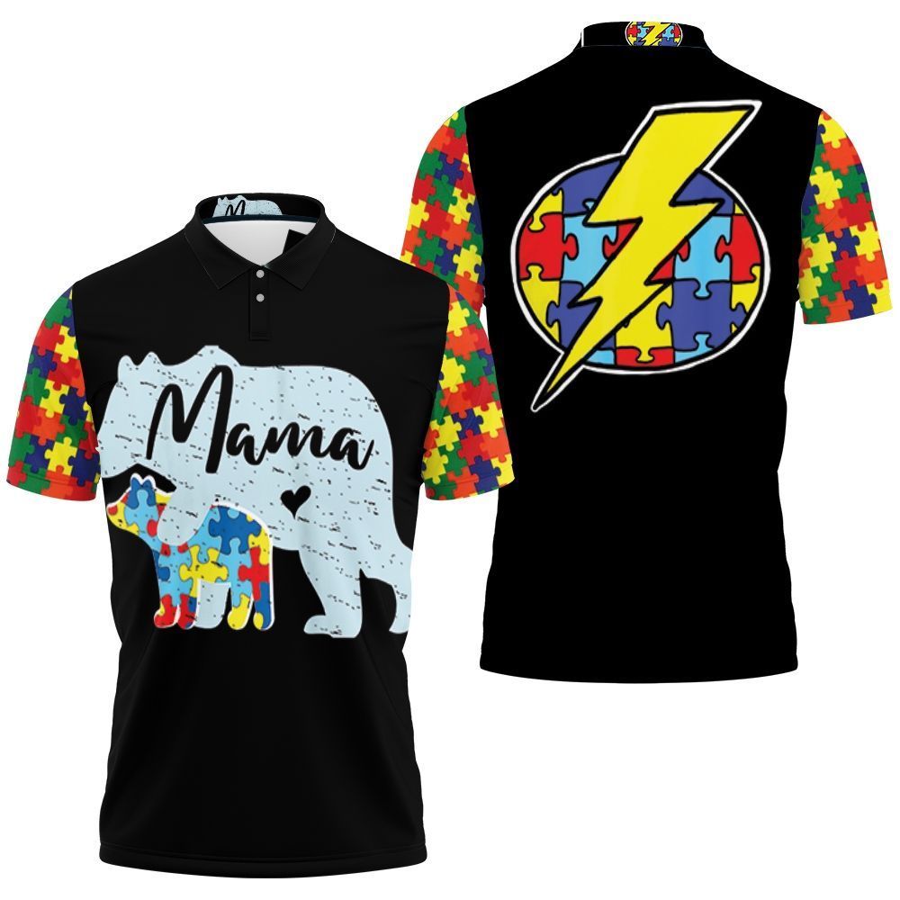Mama Bear & Son Autism Support Polo Shirt Mama Bear & Son Autism Support Polo Shirt