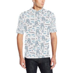 Manatee Baby Pattern Print Design 03 Men Polo Shirt