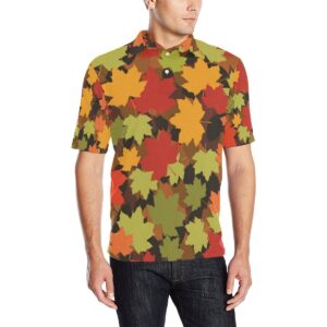 Maple Leaf Pattern Print Design 05 Men Polo Shirt