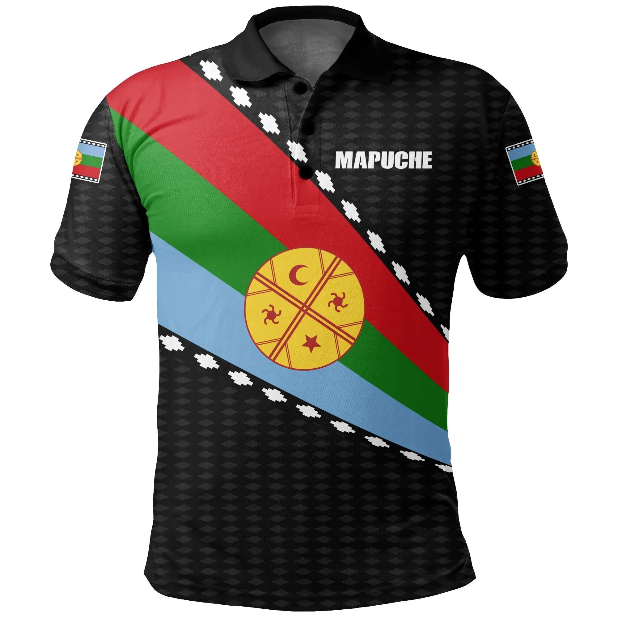 Mapuche Polo Shirt Full Flag Style A18 Mapuche Polo Shirt Full Flag Style A18